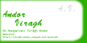 andor viragh business card